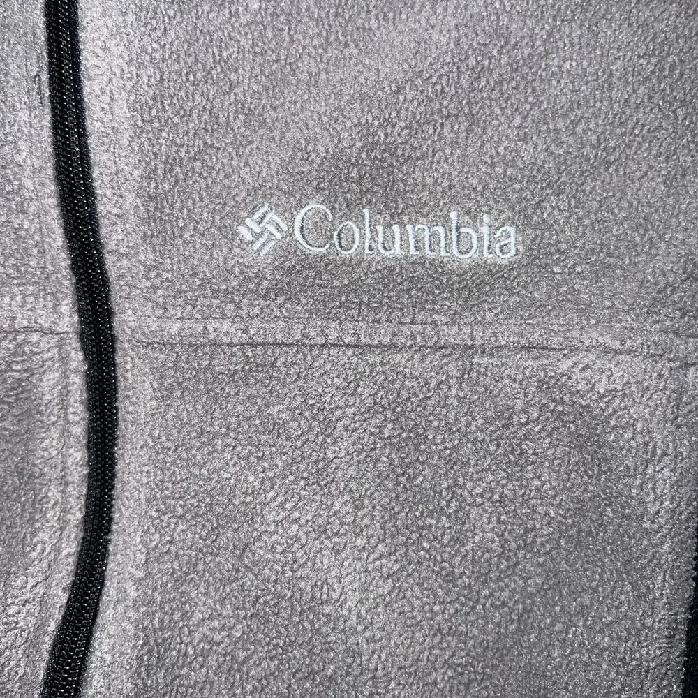 Columbia Fleece Jacket Mens Medium Gray Black Full Zip Outdoor Hiking Trailwear
